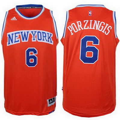 canotta kristaps porzingis 6 2016 new york knicks arancia