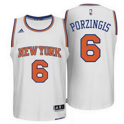 maglia nba kristaps porzingis 6 2016 new york knicks bianca