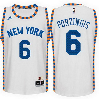 canotta nba kristaps porzingis 6 new york knicks classico bianca