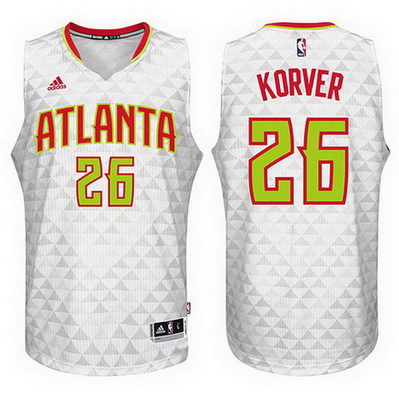 maglia nba kyle korver 26 2016 atlanta hawks rev30 bianca