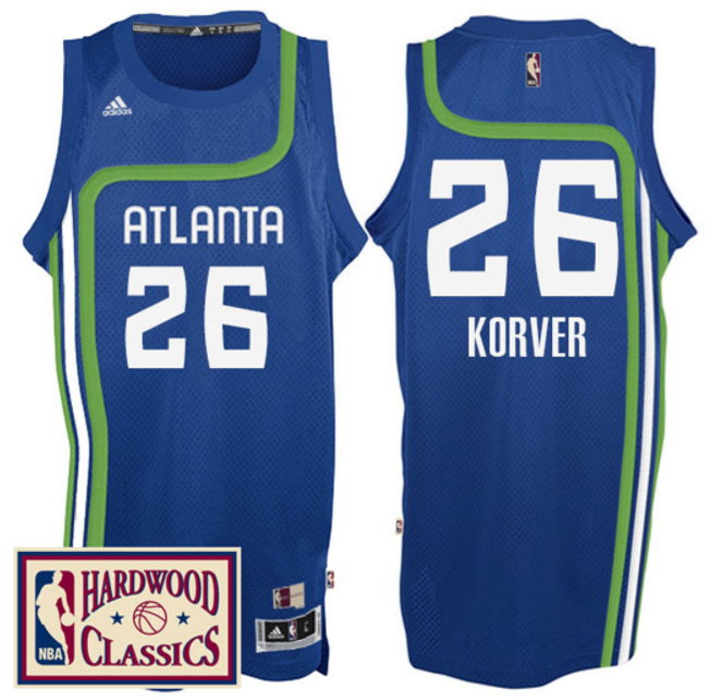 maglia nba kyle korver 26 retro atlanta hawks blu