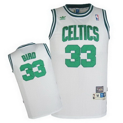 maglia larry bird 33 retro boston celtics bianca