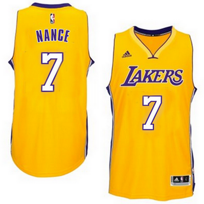 maglia larry nance 7 los angeles lakers rev30 giallo