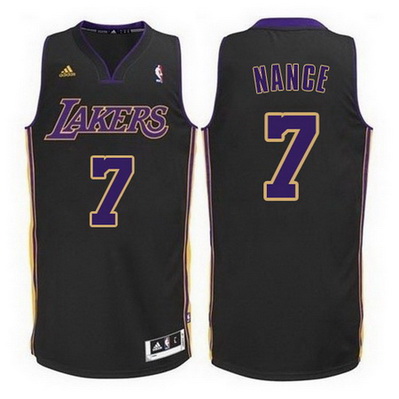 maglia basket larry nance 7 los angeles lakers rev30 nero