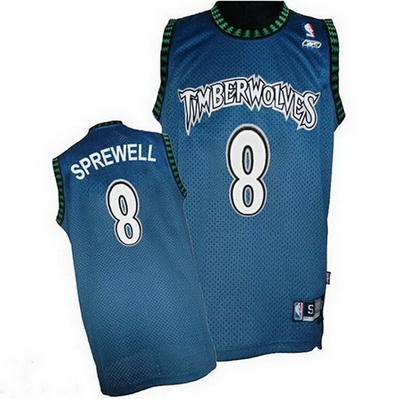 canotta nba latrell sprewell 8 retro minnesota timberwolves blu