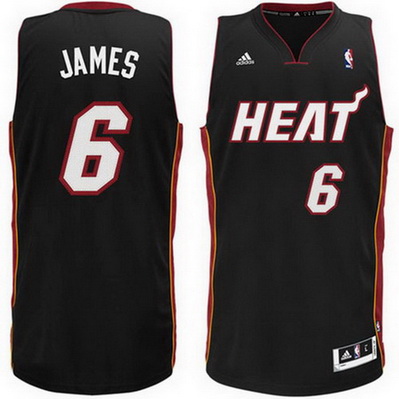 maglia nba lebron james 6 miami heat rev30 nero