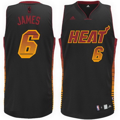 maglia lebron james 6 miami heat vibe nero