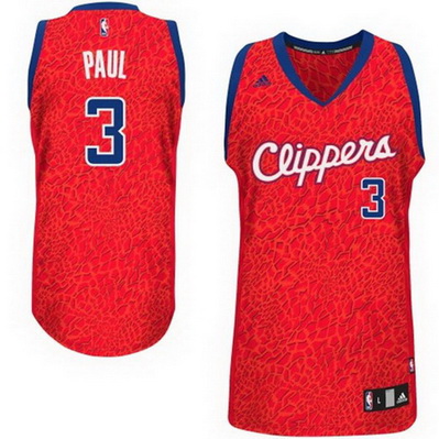 maglie basket los angeles clippers leopard chris paul 3 rosso