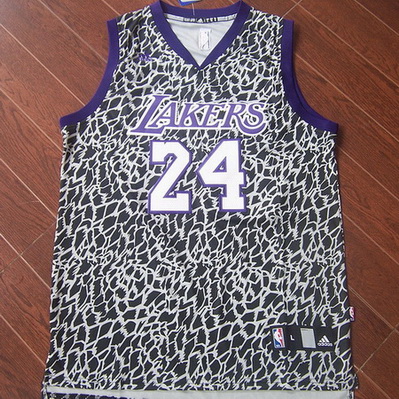 maglie uomo los angeles lakers leopard kobe bryant 24 grigio
