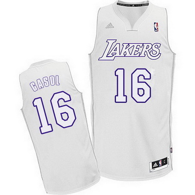 canotte los angeles lakers nba natale 2012 pau gasol 16 bianca