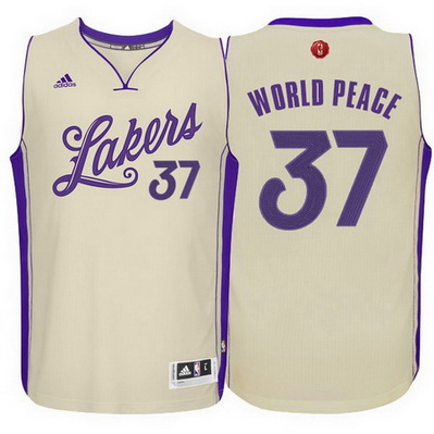 maglie los angeles lakers natale 2015 metta world peace 37 giallo