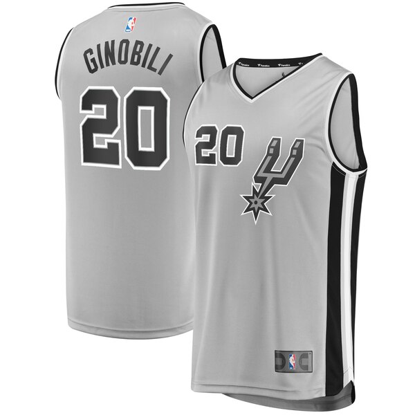 canotta basket Manu Ginobili 20 2019-2020 san antonio spurs grigio