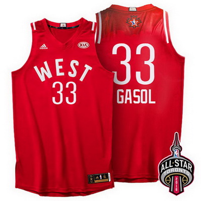 canotte uomo basket marc gasol 33 nba all star 2016 rosso