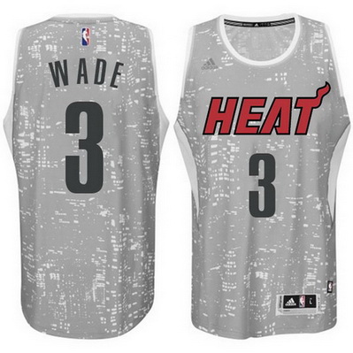 maglie nba uomo miami heat dwyane wade 3 lights grigio