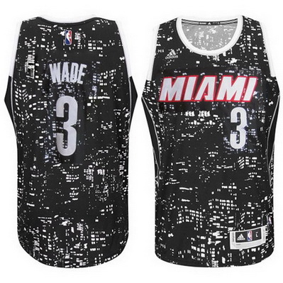 canotta uomo basket miami heat dwyane wade 3 lights nero