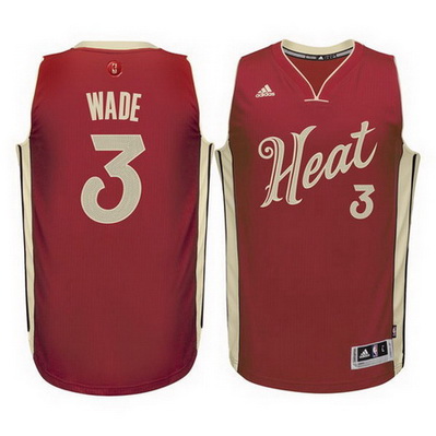 maglia basket nba miami heat natale 2015 dwyane wade 3 rosso