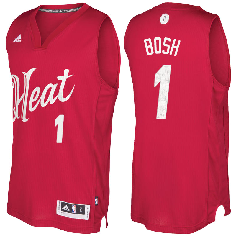 Maglie Basket Miami Heat Natale 2016 Chris Bosh 1 Rosso