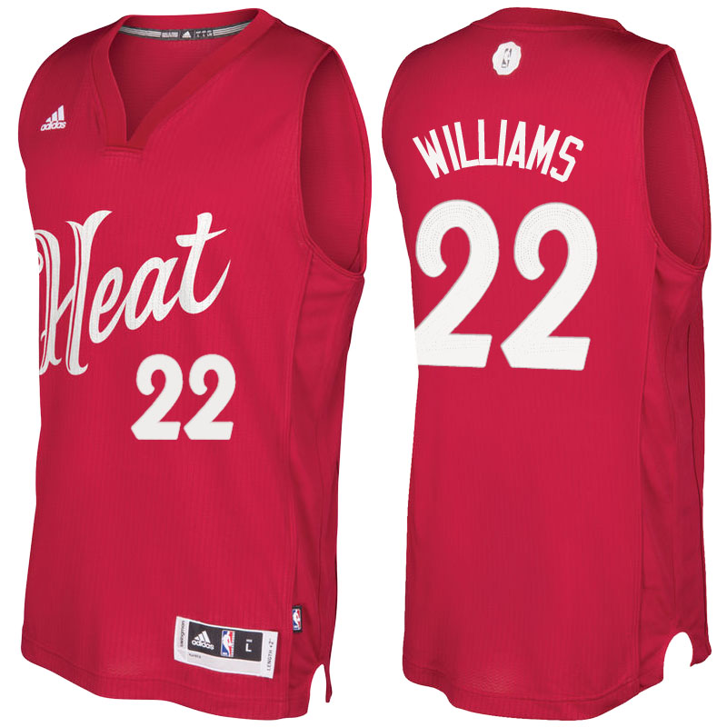 Maglie Basket Miami Heat Natale 2016 Derrick Williams 22 Rosso