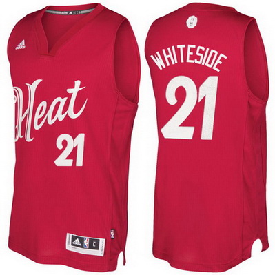 canotta nba nba miami heat natale 2016 hassan whiteside 21 rosso