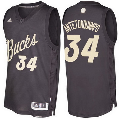 maglia milwaukee bucks natale 2016 giannis antetokounmpo 34 nero