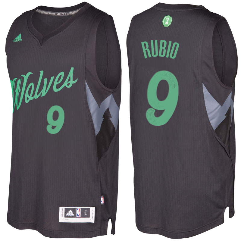 maglia nba ricky rubio 9 minnesota timberwolves rev30 nero