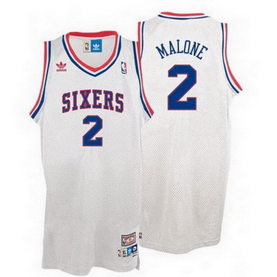 maglia moses malone 2 philadelphia 76ers soul bianca