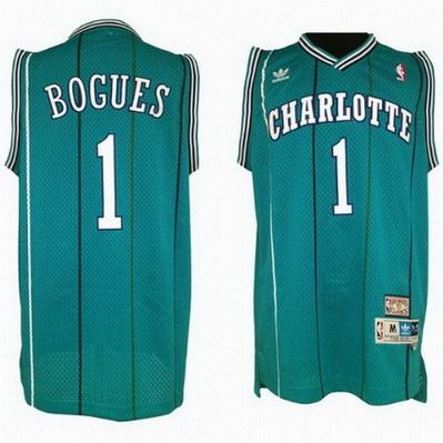 canotta basket muggsy bogues 1 retro charlotte hornets verde