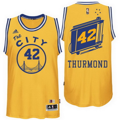 maglia nba nate thurmond 42 retro golden state warriors giallo