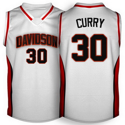 maglie uomo ncaa davidson 2007-2009 stephen curry 30 bianca