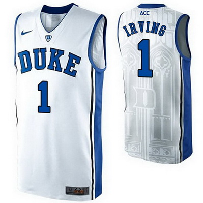 maglie basket ncaa duke university kyrie irving 1 bianca