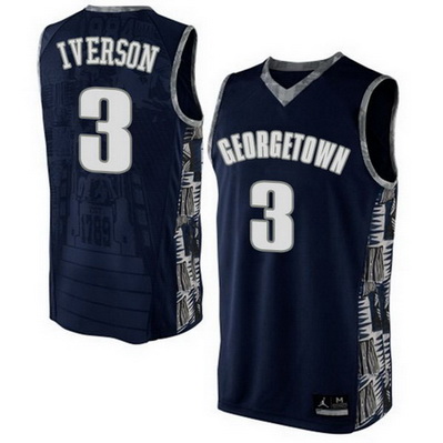 maglia basket ncaa georgetown hoyas allen iverson 3 nero