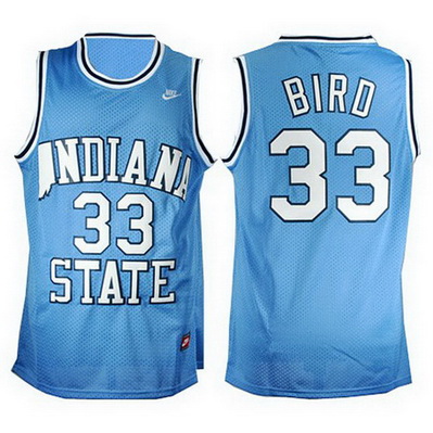 canotta uomo basket ncaa indiana state larry bird 33 blu