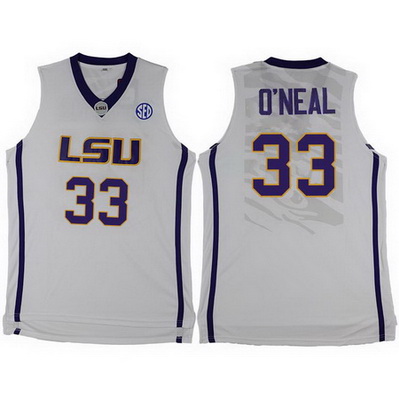 canotta ncaa louisiana state university shaquille o'neal 33 grigio
