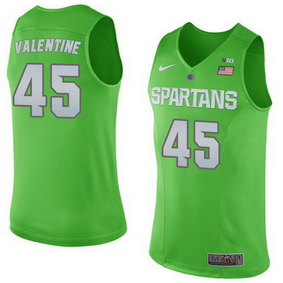 maglia uomo ncaa michigan state spartans denzel valentine 45 verde