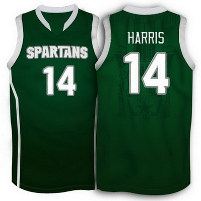 canotte uomo ncaa michigan state spartans gary harris 14 verde