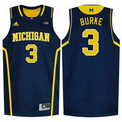 canotte uomo ncaa michigan wolverines trey burke 3 blu