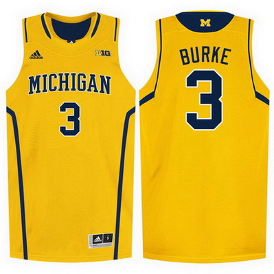 canotte basket ncaa michigan wolverines trey burke 3 giallo