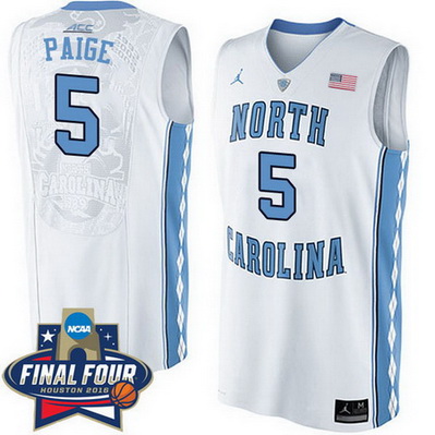 canotta uomo ncaa north carolina tar heels marcus paige 5 bianca