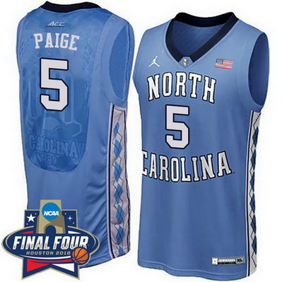 maglie uomo ncaa north carolina tar heels marcus paige 5 blu