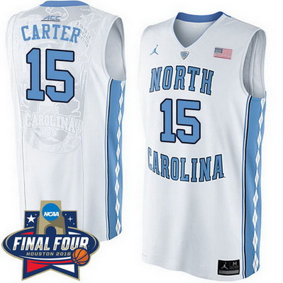 canotta uomo ncaa north carolina tar heels vince carter 15 bianca