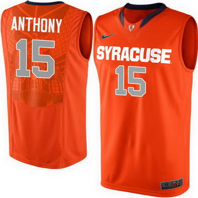 canotte uomo ncaa syracuse orange carmelo anthony 15 arancia