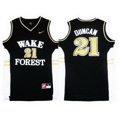 maglie basket ncaa wake forest demon deacons tim duncan 21 nero