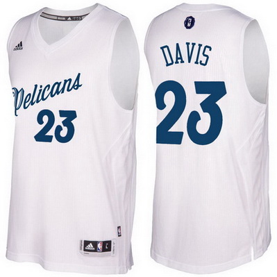 maglie new orleans pelicans natale 2016 anthony davis 23 bianca