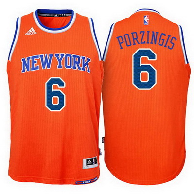 canotta basket new york knicks bambino kristaps porzingis 6 arancia