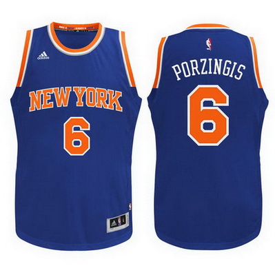 canotta new york knicks bambino kristaps porzingis 6 blu