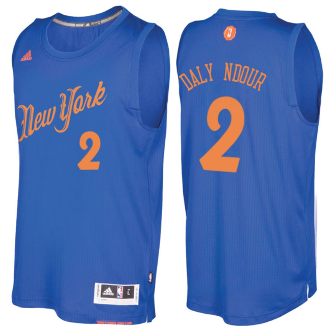 maglia basket new york knicks natale 2016 Maurice daly ndour 2 blu