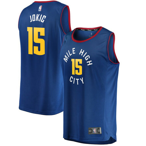 maglia nba Nikola Jokic 15 2018-2019 denver nuggets blu