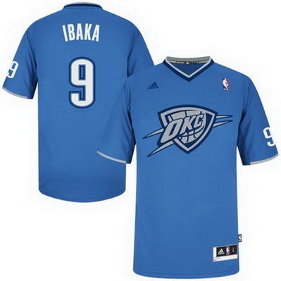 maglia nba oklahoma ciry thunder natale 2013 serge ibaka 9 blu