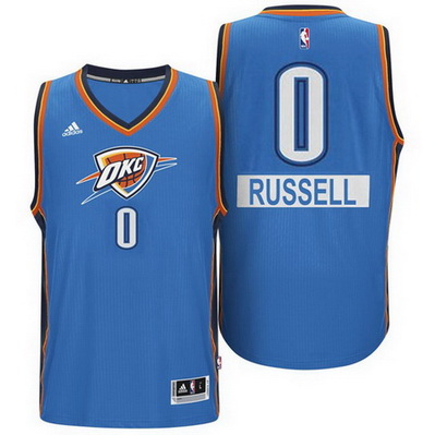 maglia oklahoma city thunder natale 2014 russell westbrook 0 blu