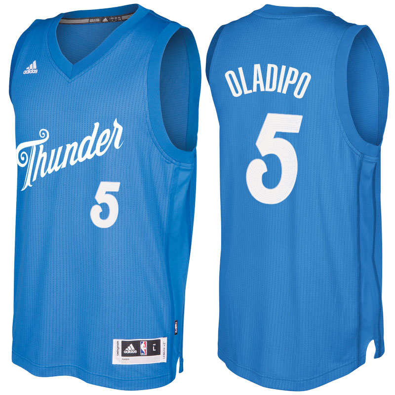 Maglie Basket Oklahoma City Thunder Natale 2016 Victor Oladipo 5 Blu